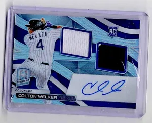 Colton Welker Auto game used Jersey Spectra Baseball 2022 front